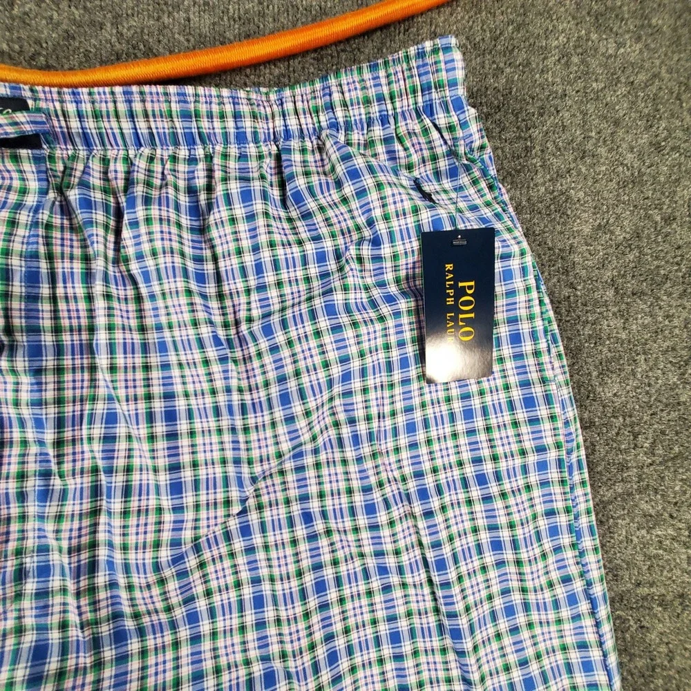 Polo Ralph Lauren Pajama Pants Mens 2X RY27RX Blue Plaid NEW
